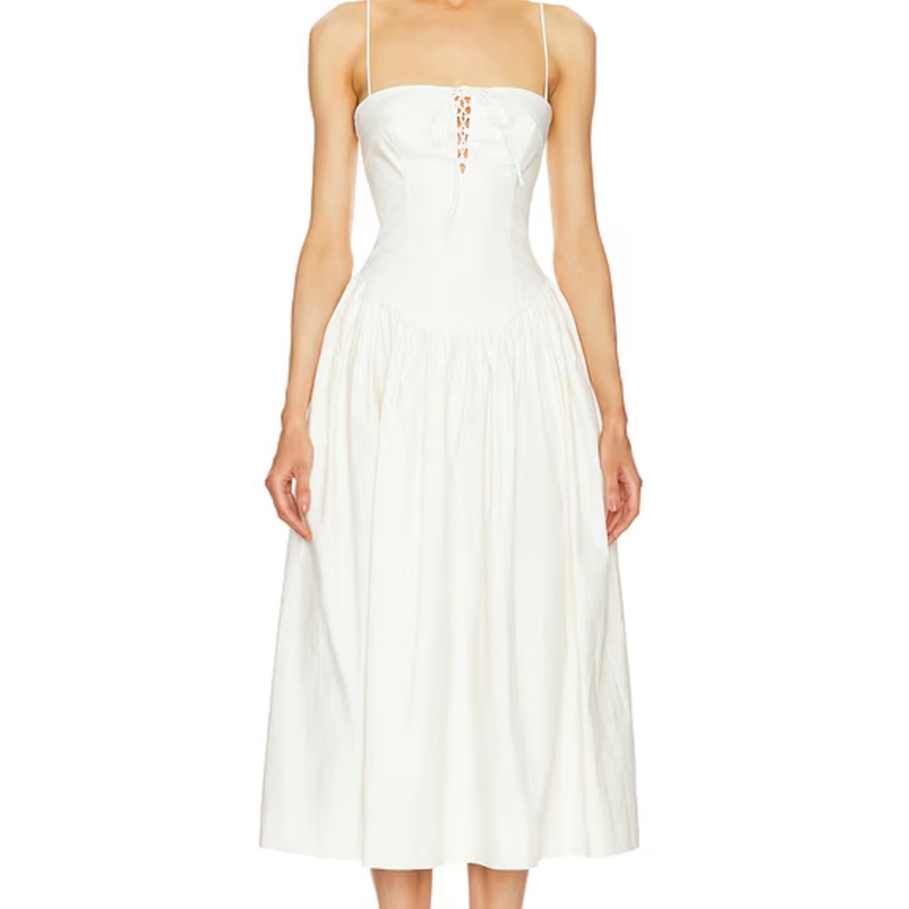L'Academie by Marianna Thierry Midi Dress in Ivory Medium